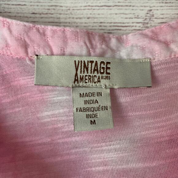 Vintage American Blues Pink Tie Dye Embroidered Button Up Shirt Size M Boho - Picture 10 of 16